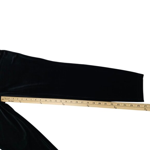 Chicos Velvet Pull On Pants Womens Size 1 US 8 Stretch Mid Rise Ankle Black - Picture 6 of 16